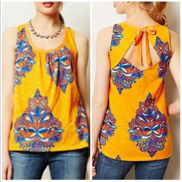 Anthropologie Tops - Anthropologie Akemi + Kin Orange Rosae Tank XS